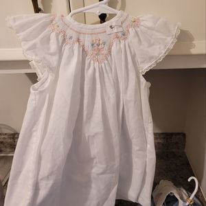 3t white smocked dress